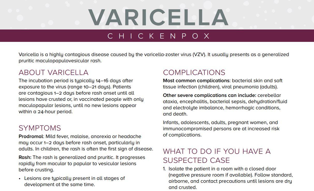 Varicella Diagnosis Fact Sheet | Chickenpox (Varicella) | CDC